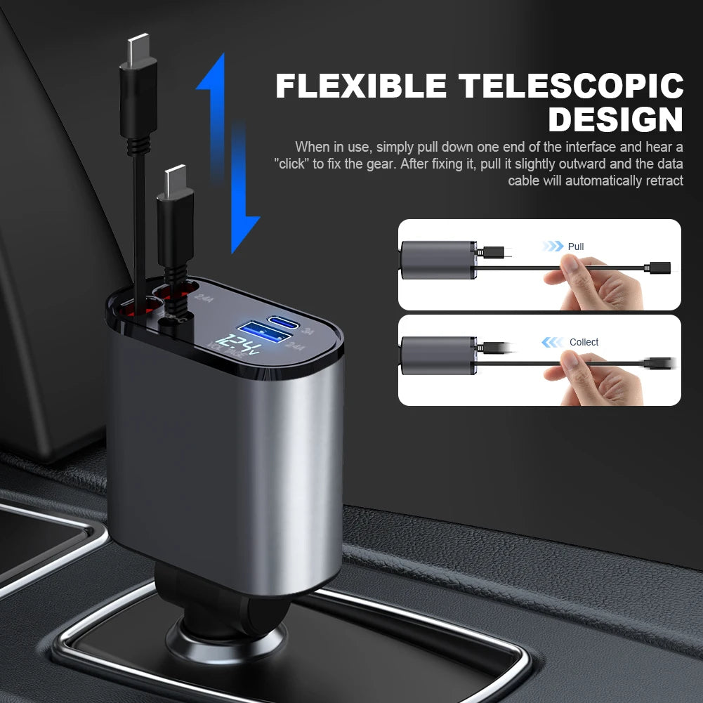 Aiutarsi's Retractable Car Charger. - Aiutarsi