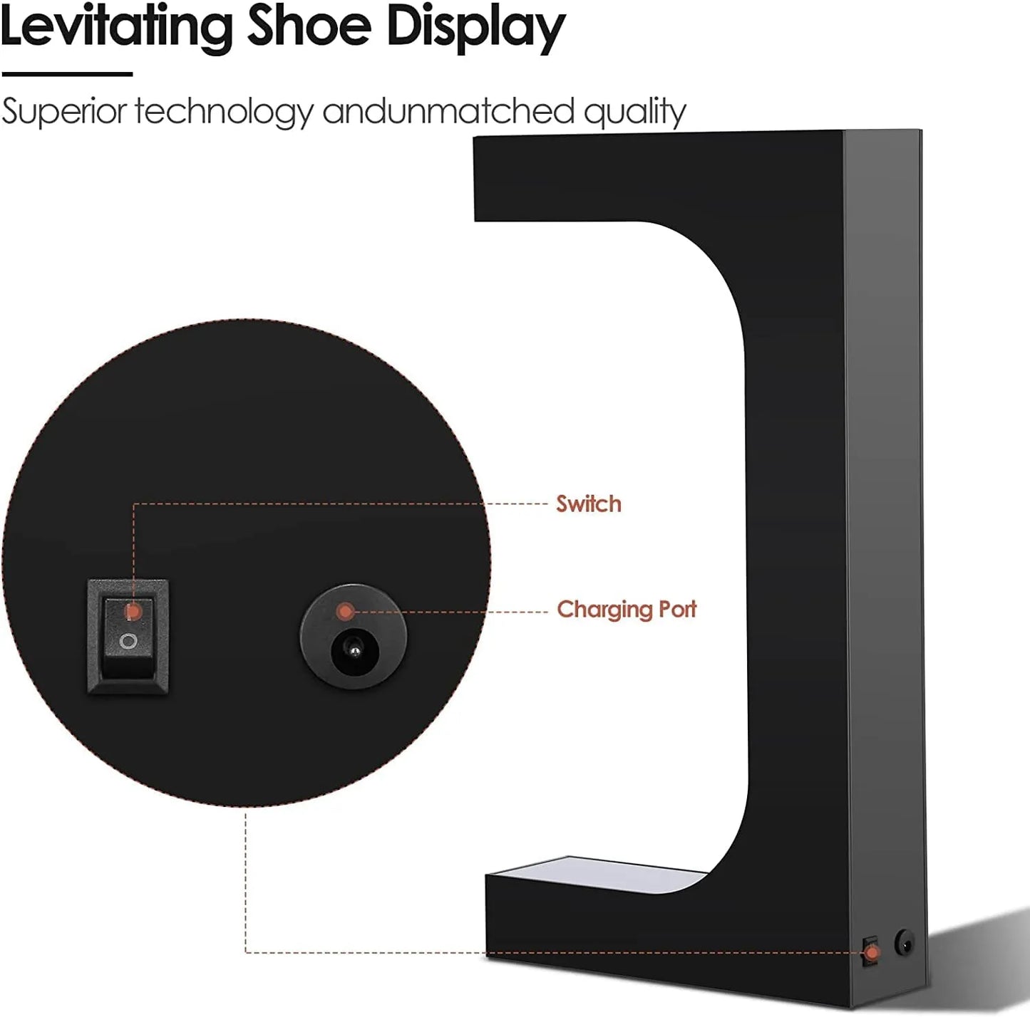 Aiutarsi's Magnetic Levitation Floating Shoe Display Stand. - Aiutarsi