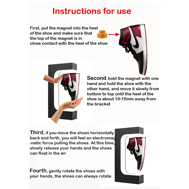 Aiutarsi's Magnetic Levitation Floating Shoe Display Stand. - Aiutarsi
