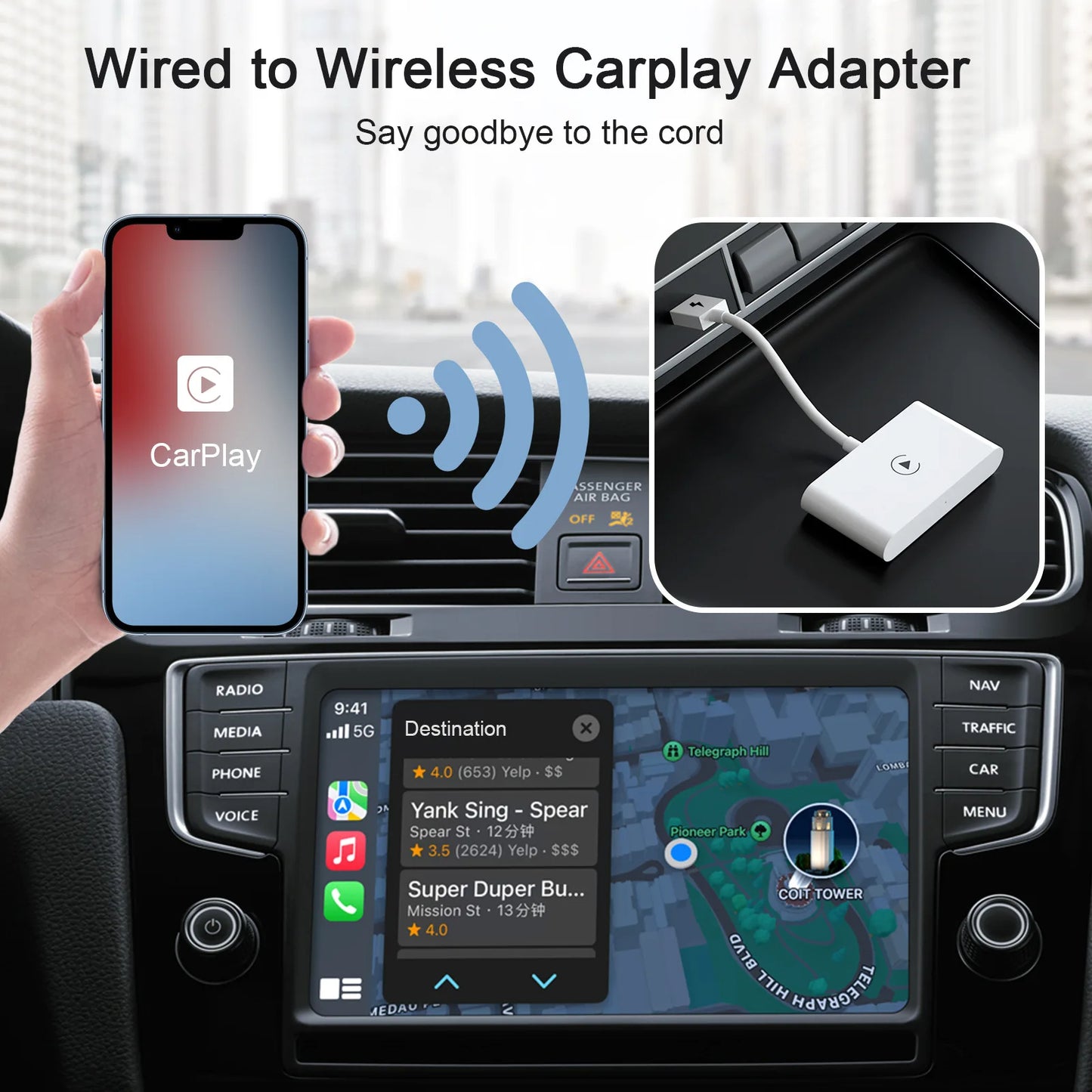 Aiutarsi's Wireless CarPlay Adapter For Android & Apple. - Aiutarsi