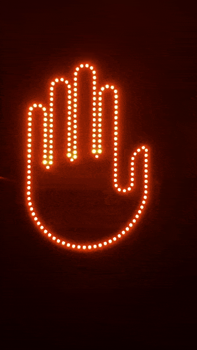 Aiutarsi's Hand Gesture Car Light. - Aiutarsi