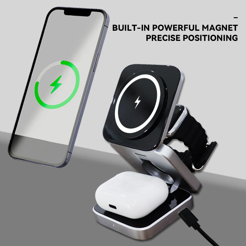 Aiutarsi's Portable 3 in 1 Foldable Wireless Charger Stand. - Aiutarsi
