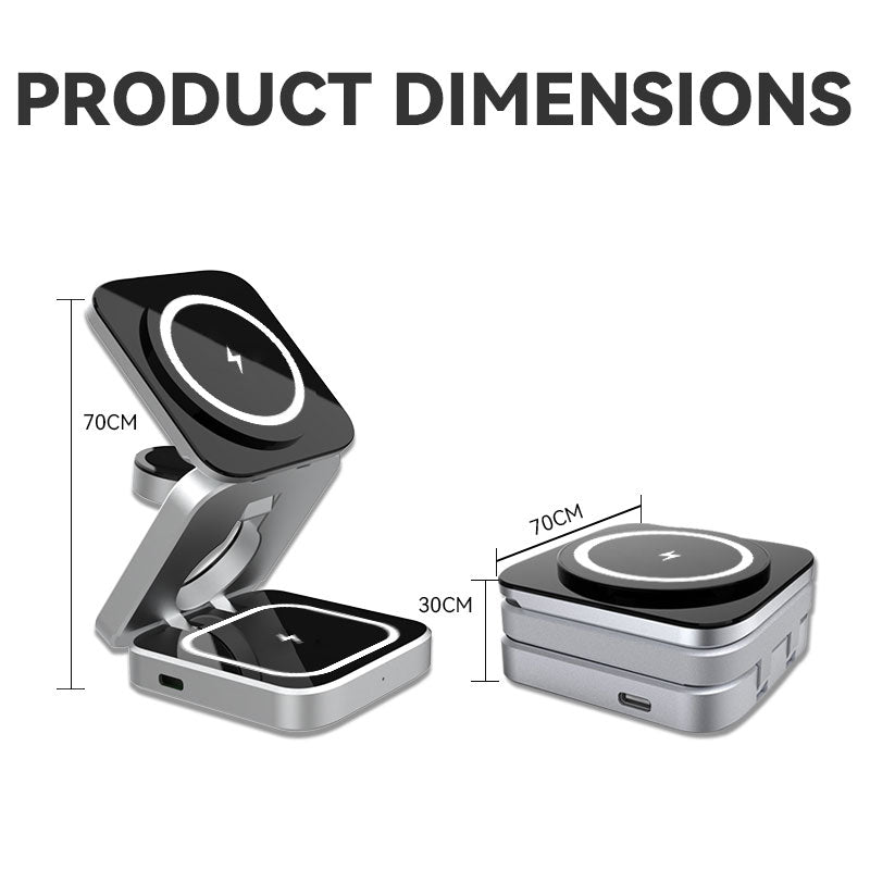 Aiutarsi's Portable 3 in 1 Foldable Wireless Charger Stand. - Aiutarsi