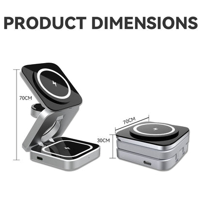 Aiutarsi's Portable 3 in 1 Foldable Wireless Charger Stand. - Aiutarsi