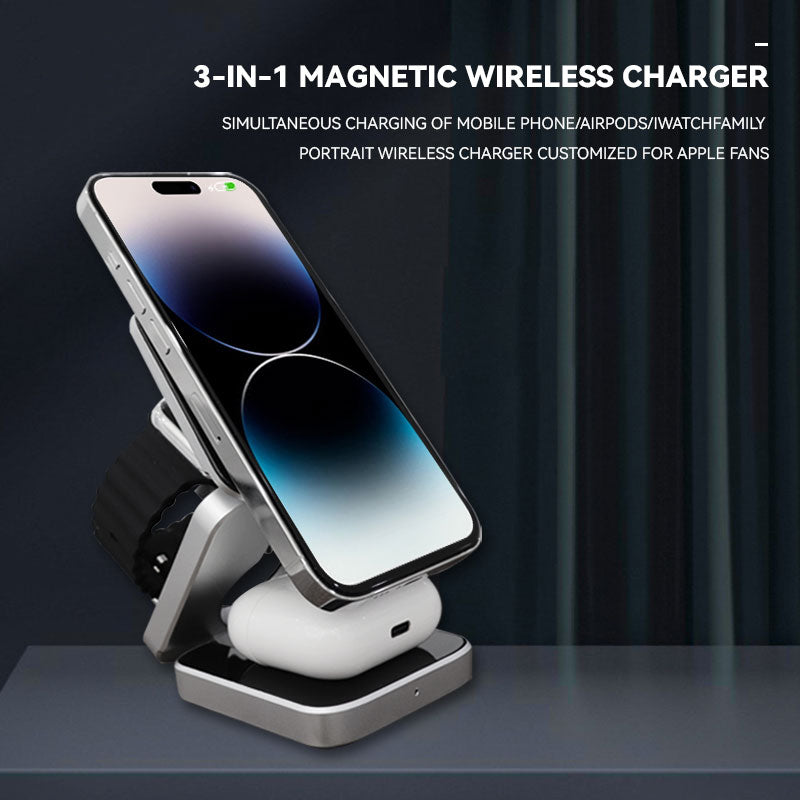 Aiutarsi's Portable 3 in 1 Foldable Wireless Charger Stand. - Aiutarsi